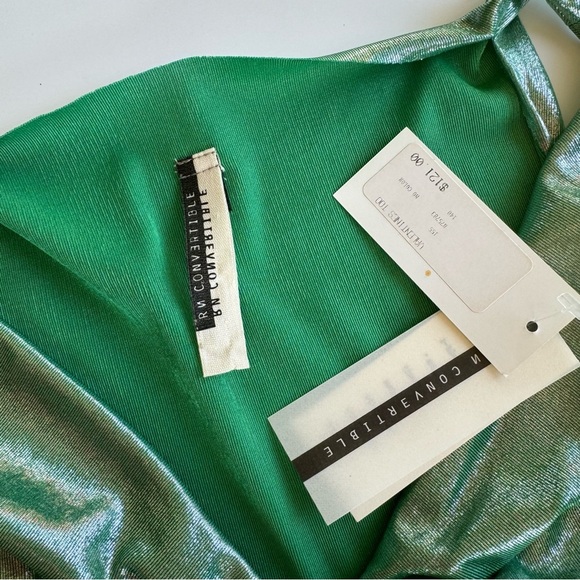 RN CONVERTIBLE Green Metallic Sleeveless Top Size S - Picture 6 of 9